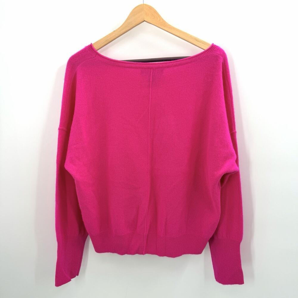 Tahari 100% 2 Ply Cashmere Hot Pink Dolman Sleeve Pullover Sweater Womens XL - Picture 3 of 4